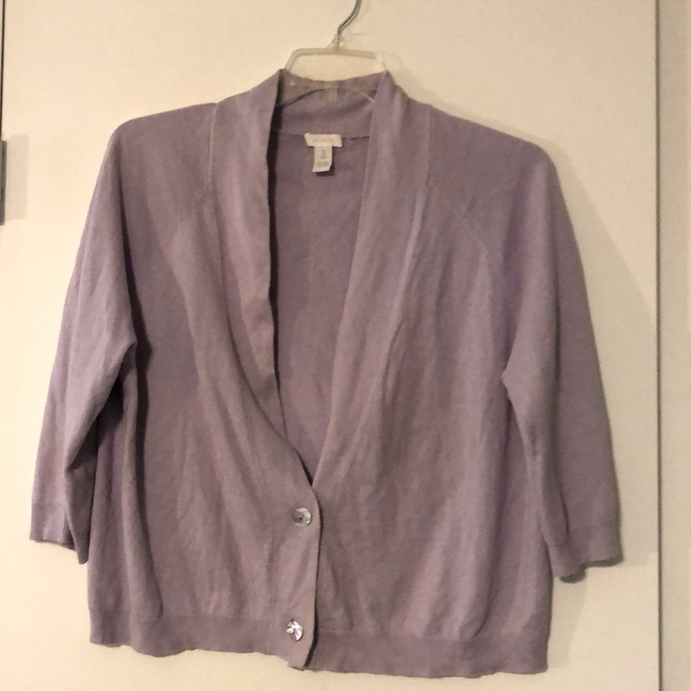 Almost year round silk angora blend lavender Chicos sweater sz 3.